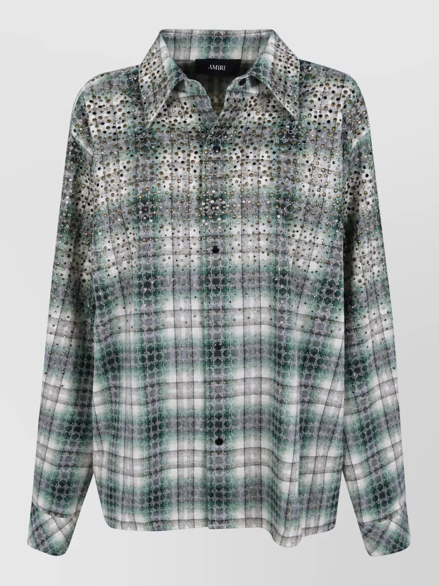 Amiri crystal western flannel shirt