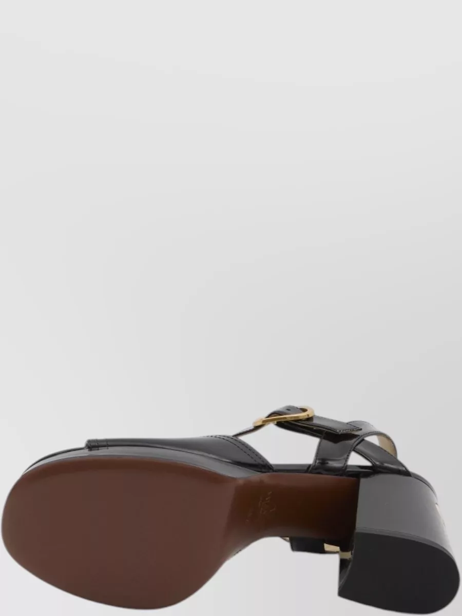 Valentino Garavani Fawcette Platform Leather Block Heel Sandals