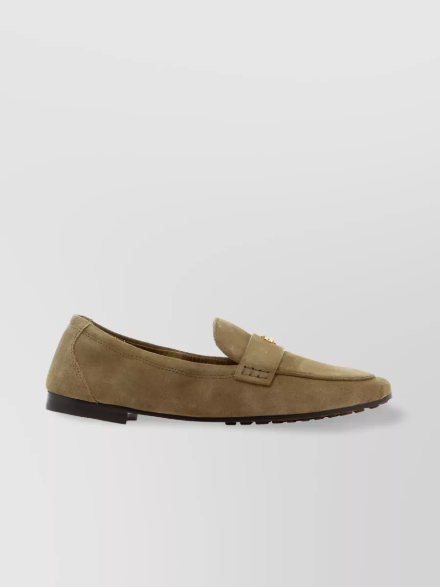 Shop Tory Burch Effortless Slip-on Leather Loafers In Brown