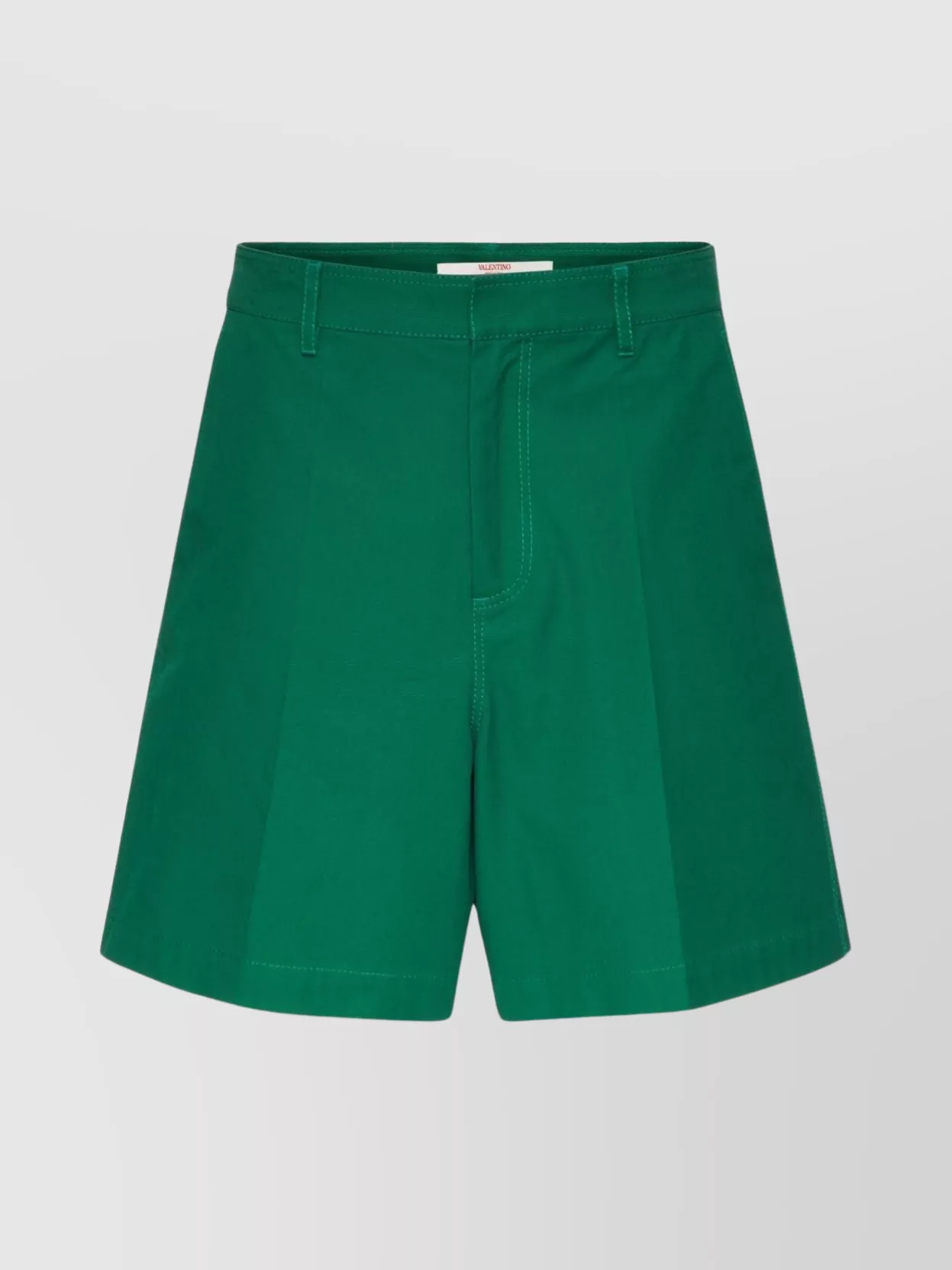 Shop Valentino Rubberised V Detail Bermuda Shorts