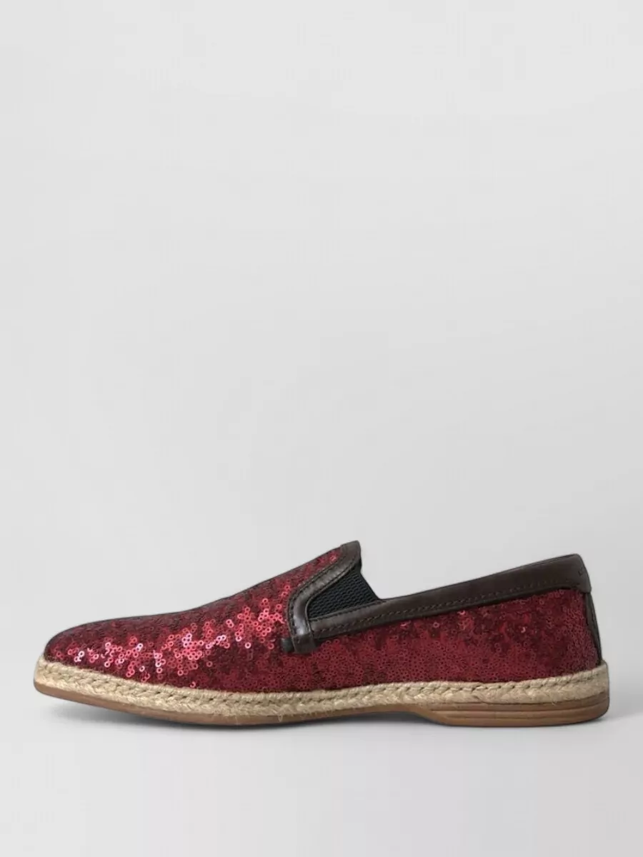 Dolce&Gabbana Leather Sequined Espadrilles