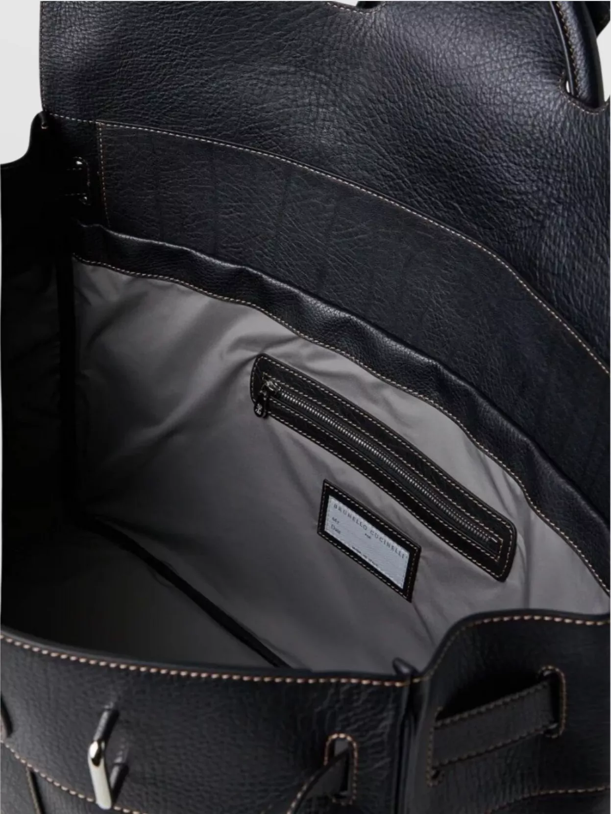 Brunello Cucinelli Round Handle Metal Hardware Travel Bag