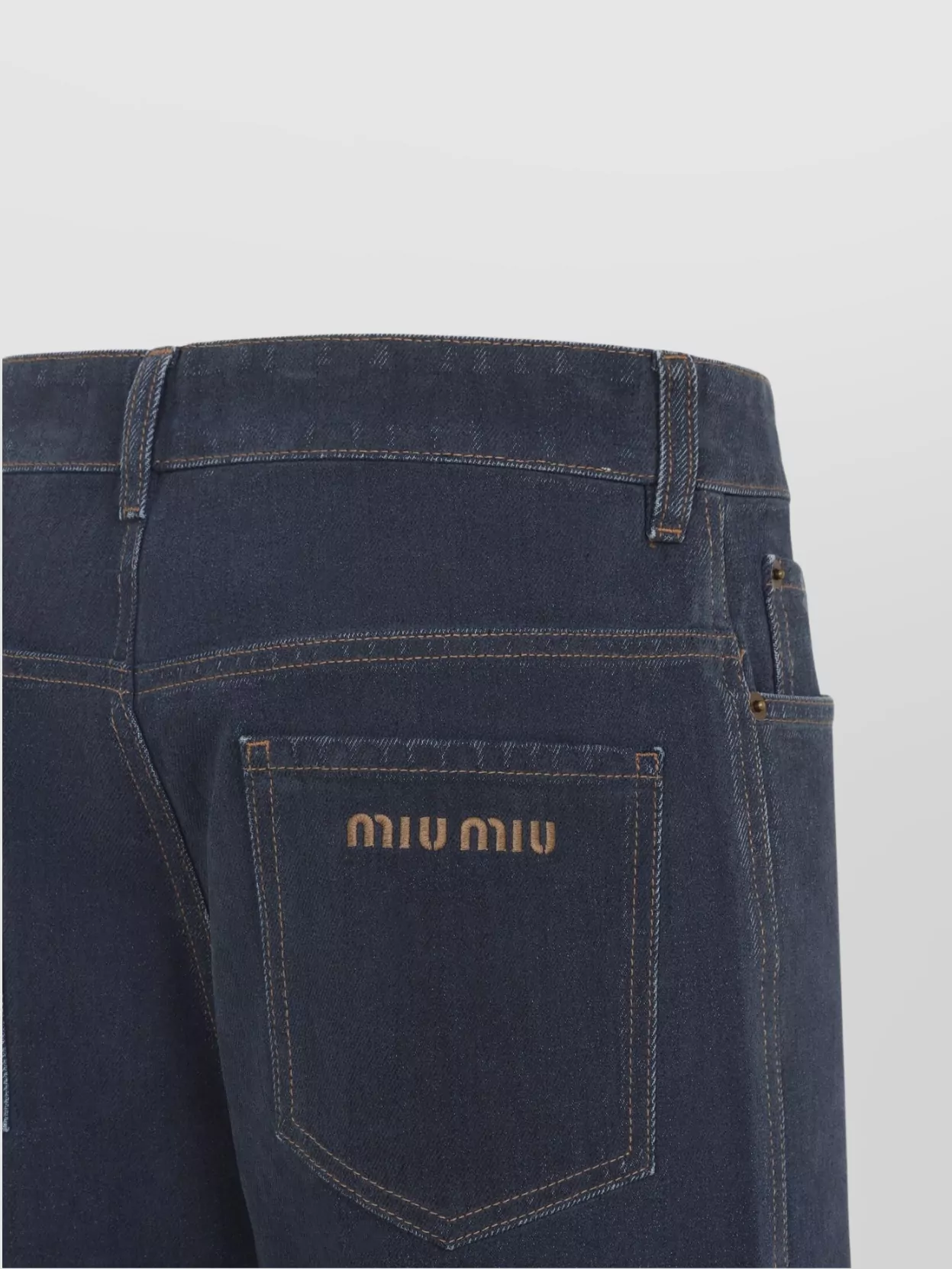 Miu Miu Wide-Leg Mid-Waist Denim Trousers