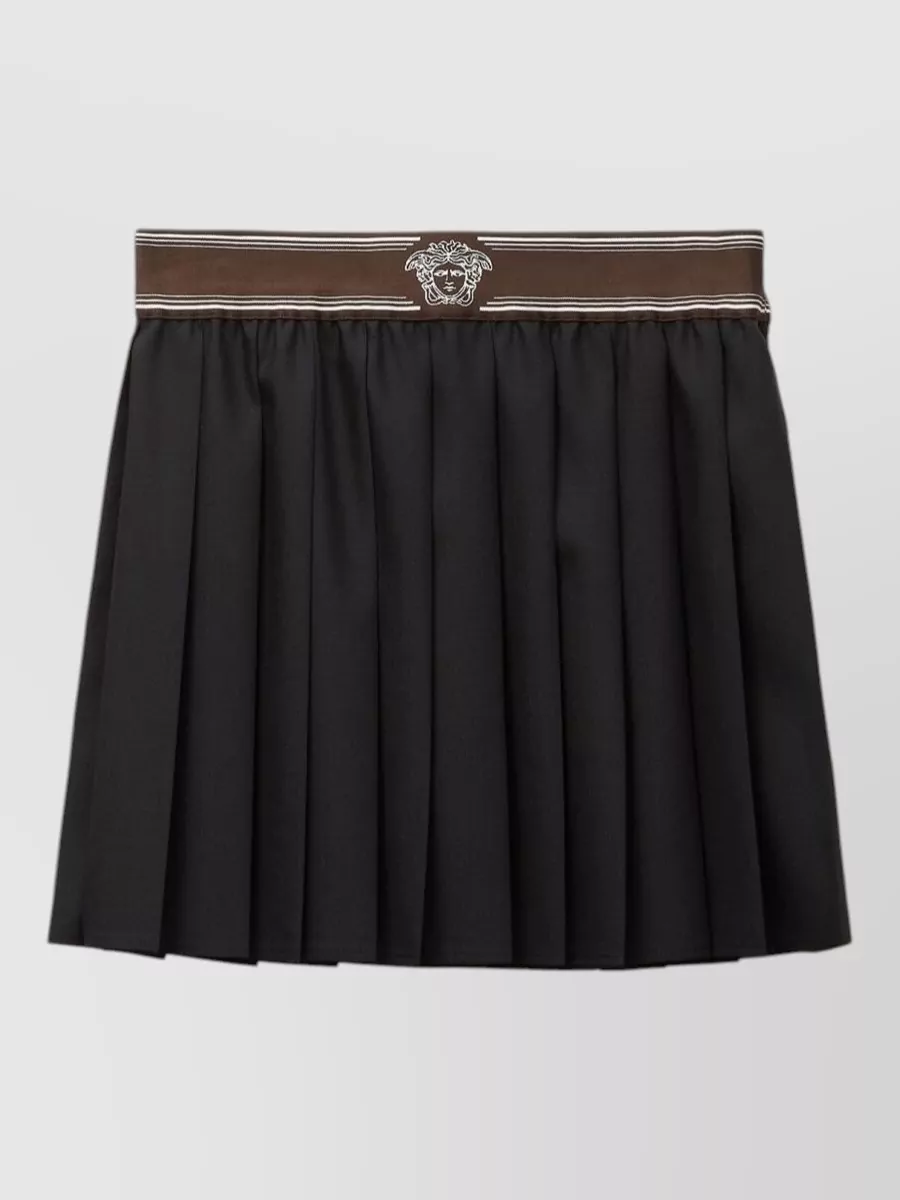 Versace Pleated wool mohair mini skirt