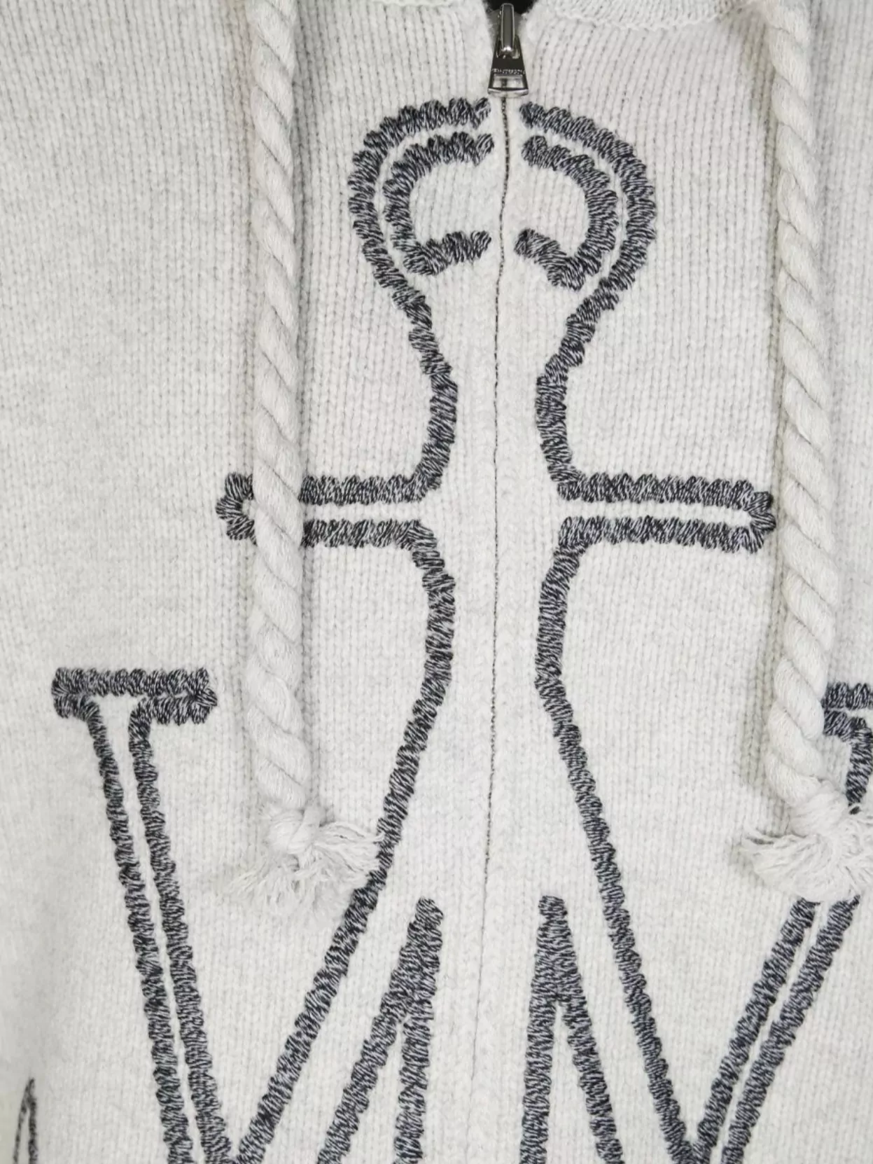 Jw Anderson Zippered Hoodie Drawstring Ribbed Cuffs