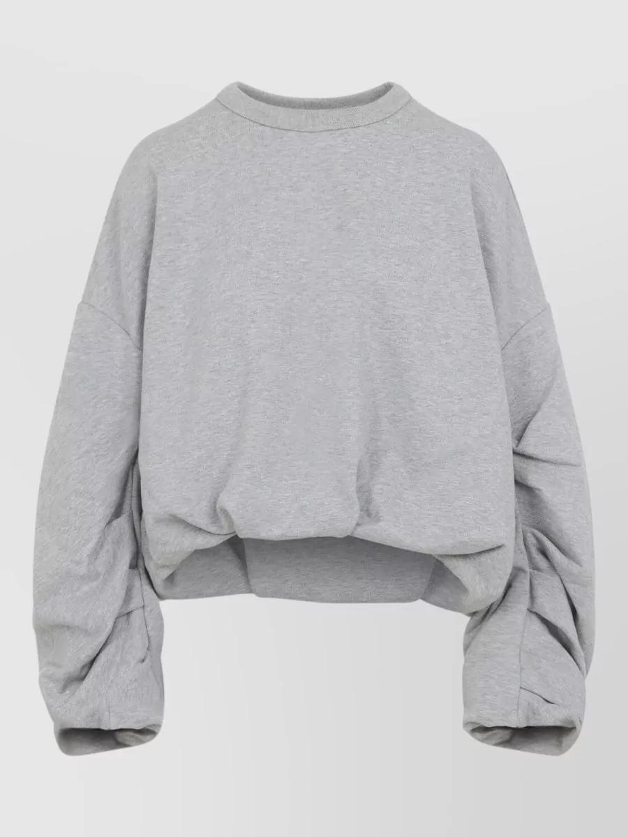 Dries Van Noten Cotton Oversized Gathered Sweatshirt