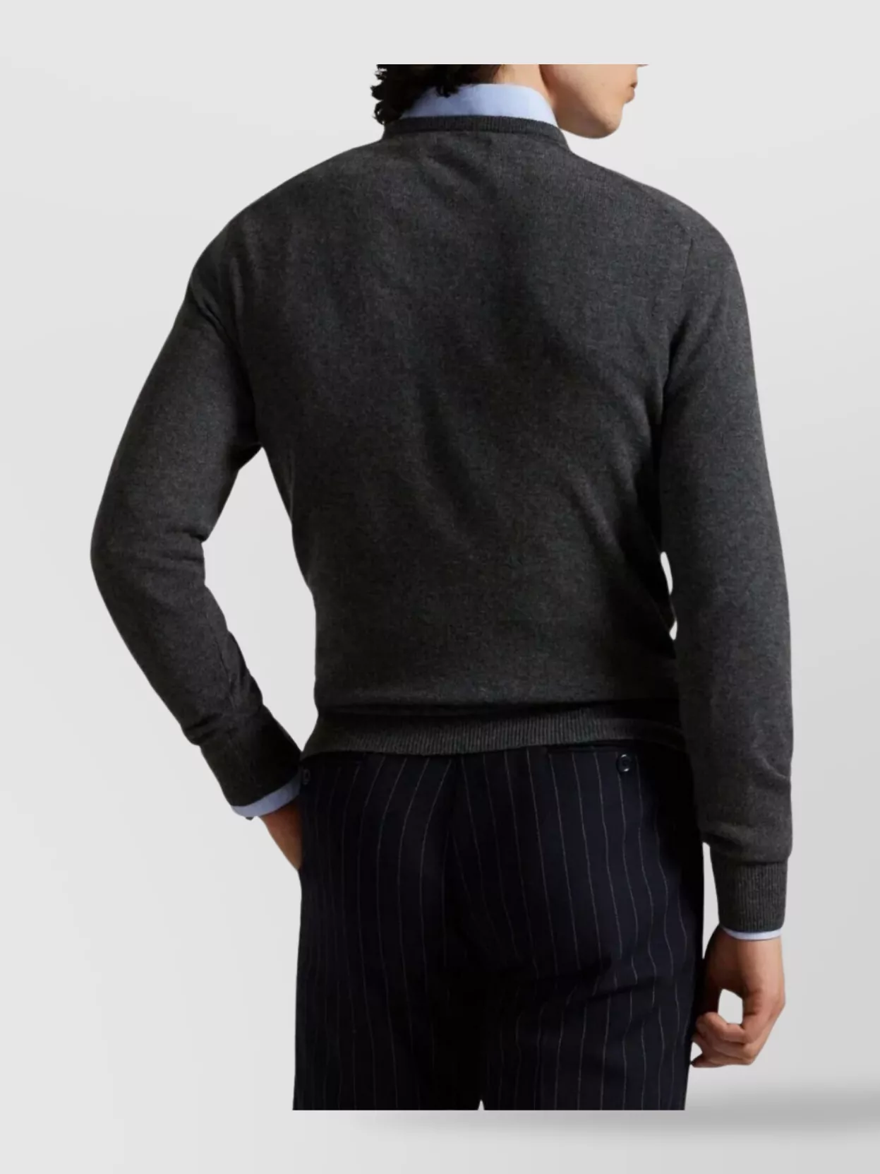 Polo Ralph Lauren Ribbed Cuff Long Sleeve Crew Neck Sweater In Black