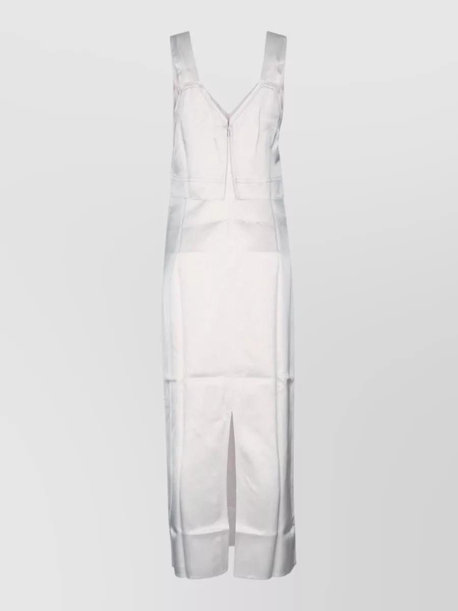 Totême V neck slip midi dress slit