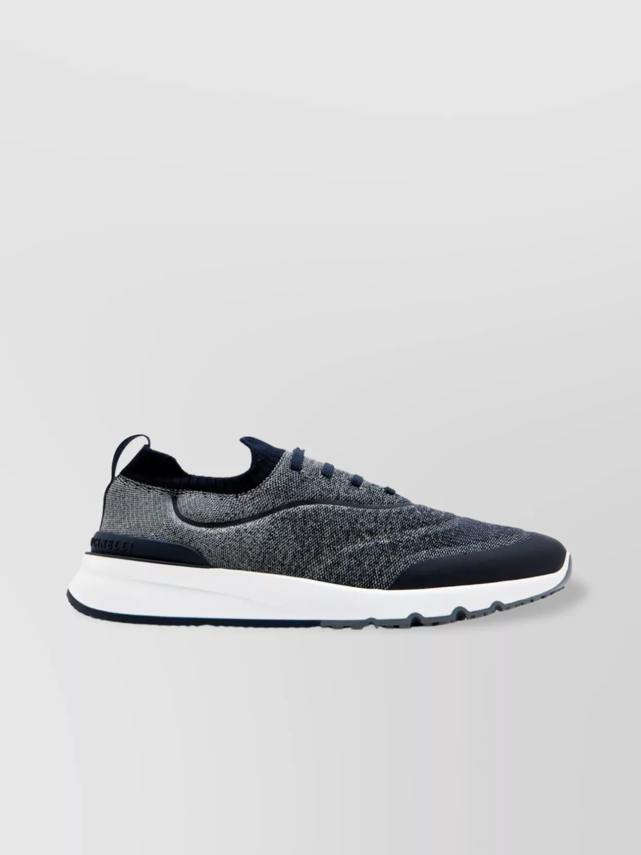 Brunello Cucinelli Runners In Techno Cotton Knit With Termonastrature Shoes In Gray