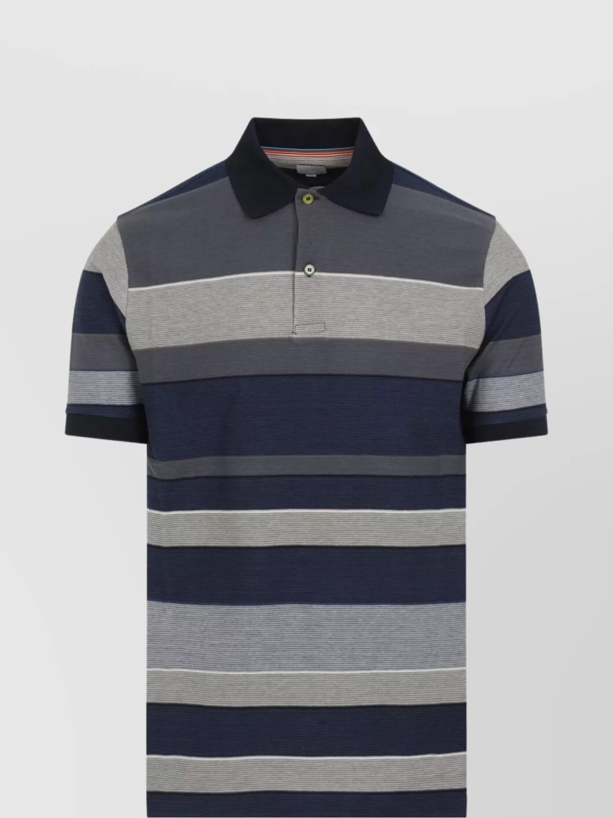 Shop Paul Smith Striped Collar Polo Shirt With Short Sleeves In Blue