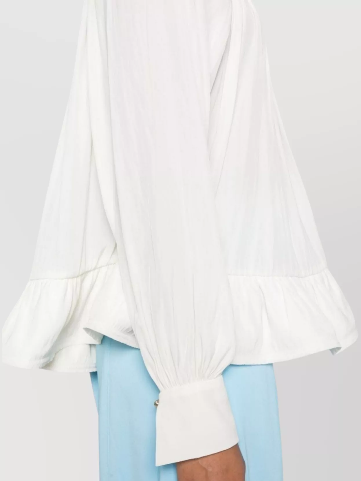 Lanvin Ruffled V-Neck Top Pleated Design