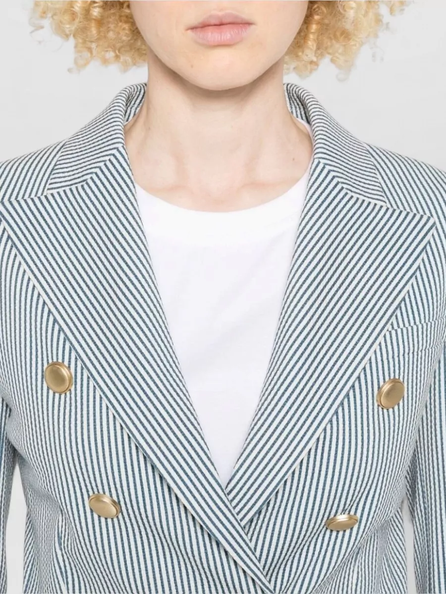 Circolo 1901 Striped Double-Breasted Blazer