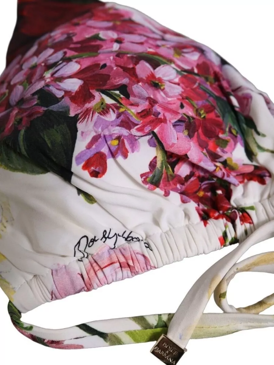 Dolce&Gabbana Floral Print Triangle Bikini Top