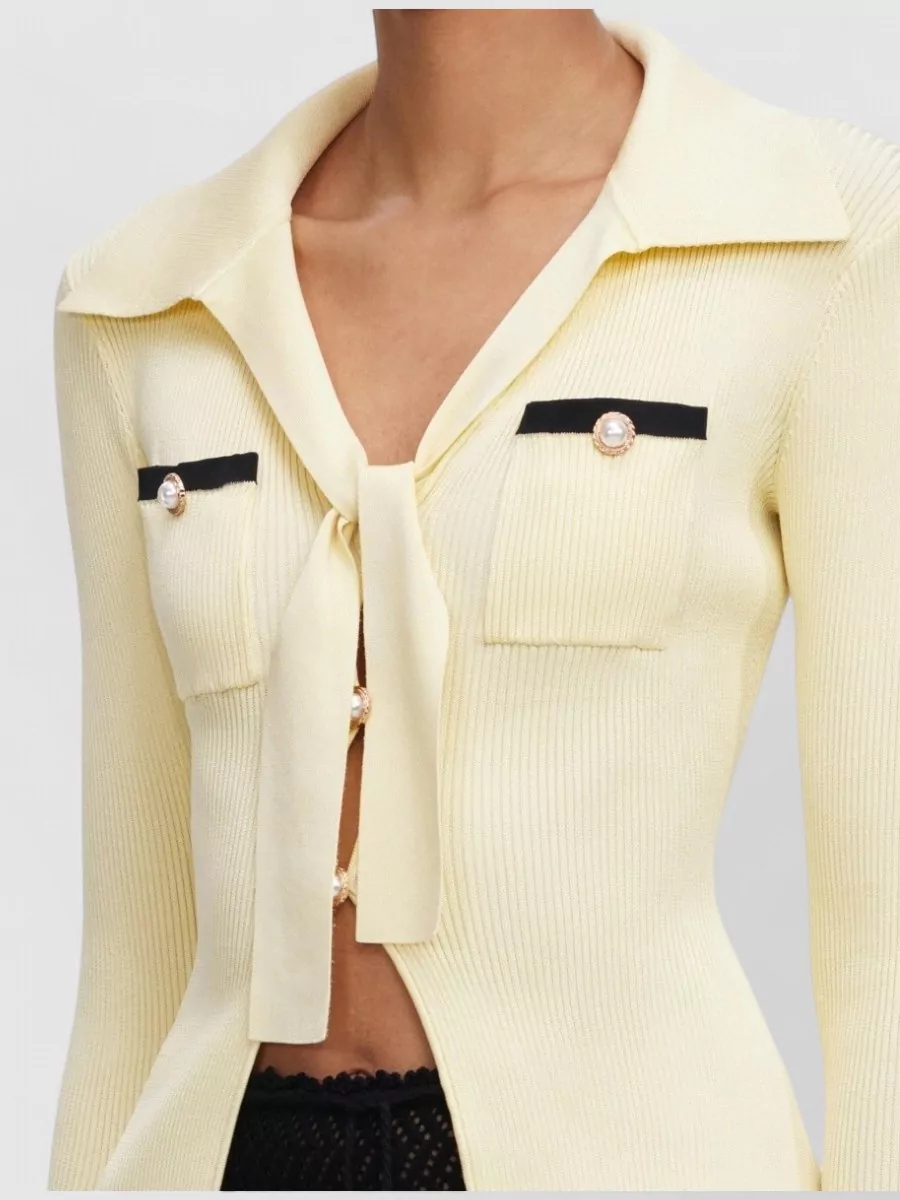 Self-Portrait Knit Fitted Jacket