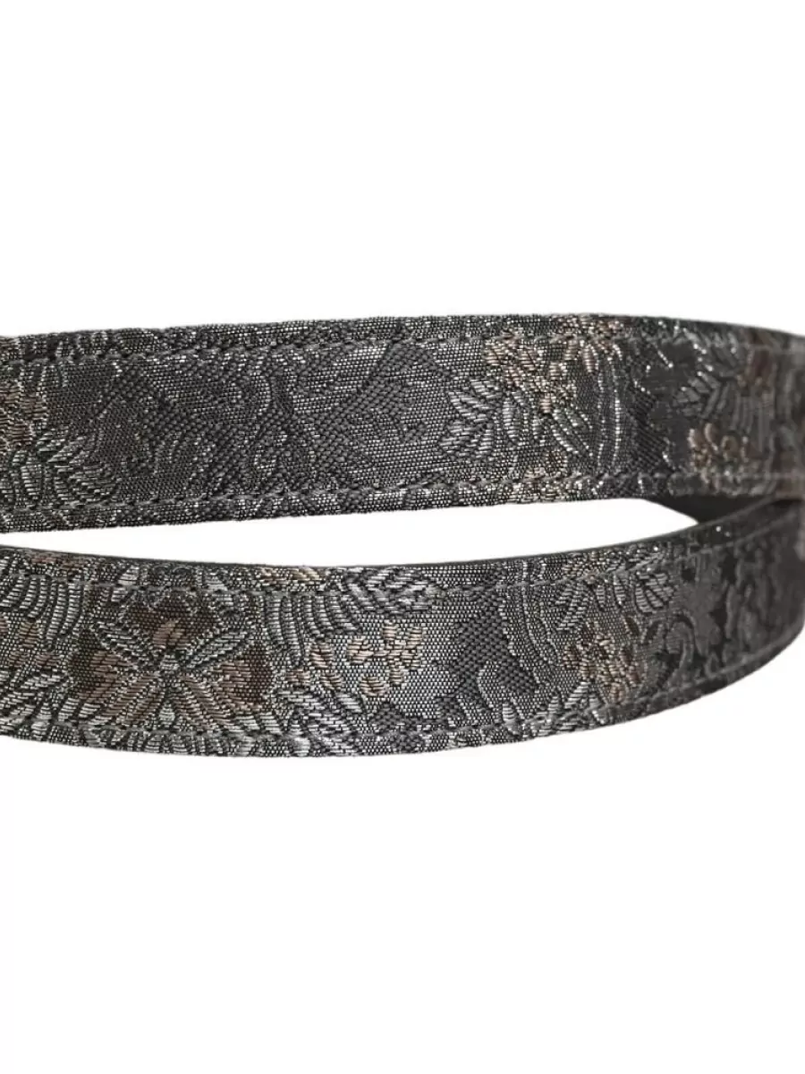 Dolce&Gabbana Leather Floral-Jacquard Belt