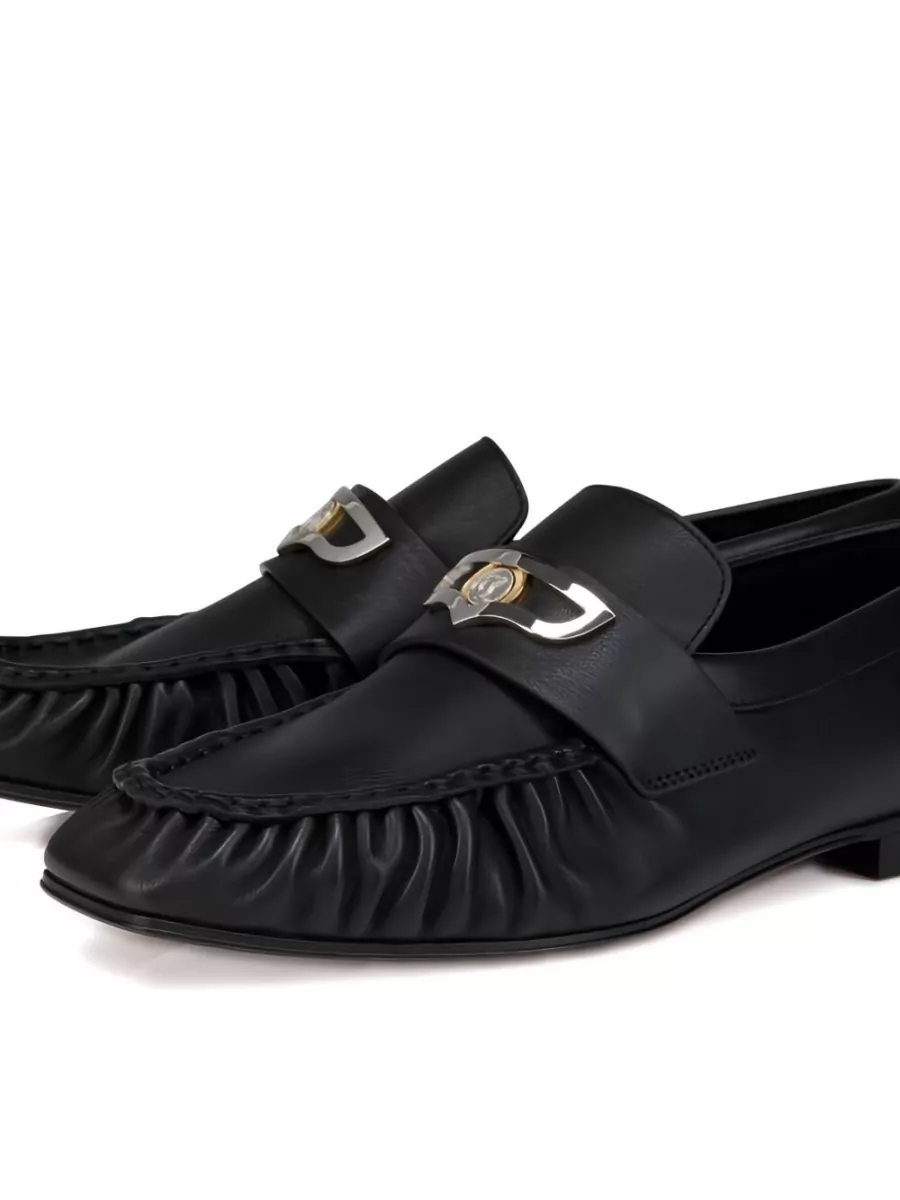 Christian Louboutin Leather Pleated Lace-Up Shoes