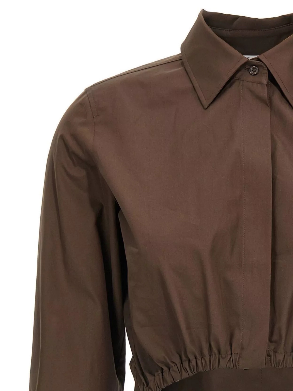 Max Mara Cropped Collared Shirt Elasticated Hem