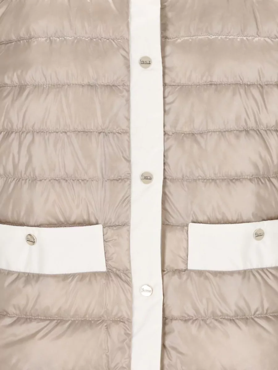 Herno Quilted Jacket Long Sleeves Contrast Trim Pockets