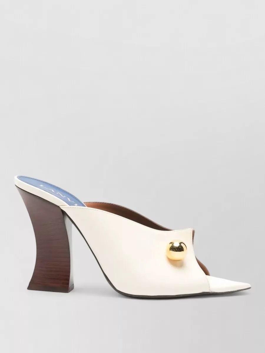 Lanvin Leather Open-Toe Mules