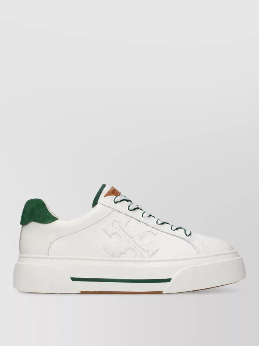 Tory Burch Leather Lace-Up Sneakers