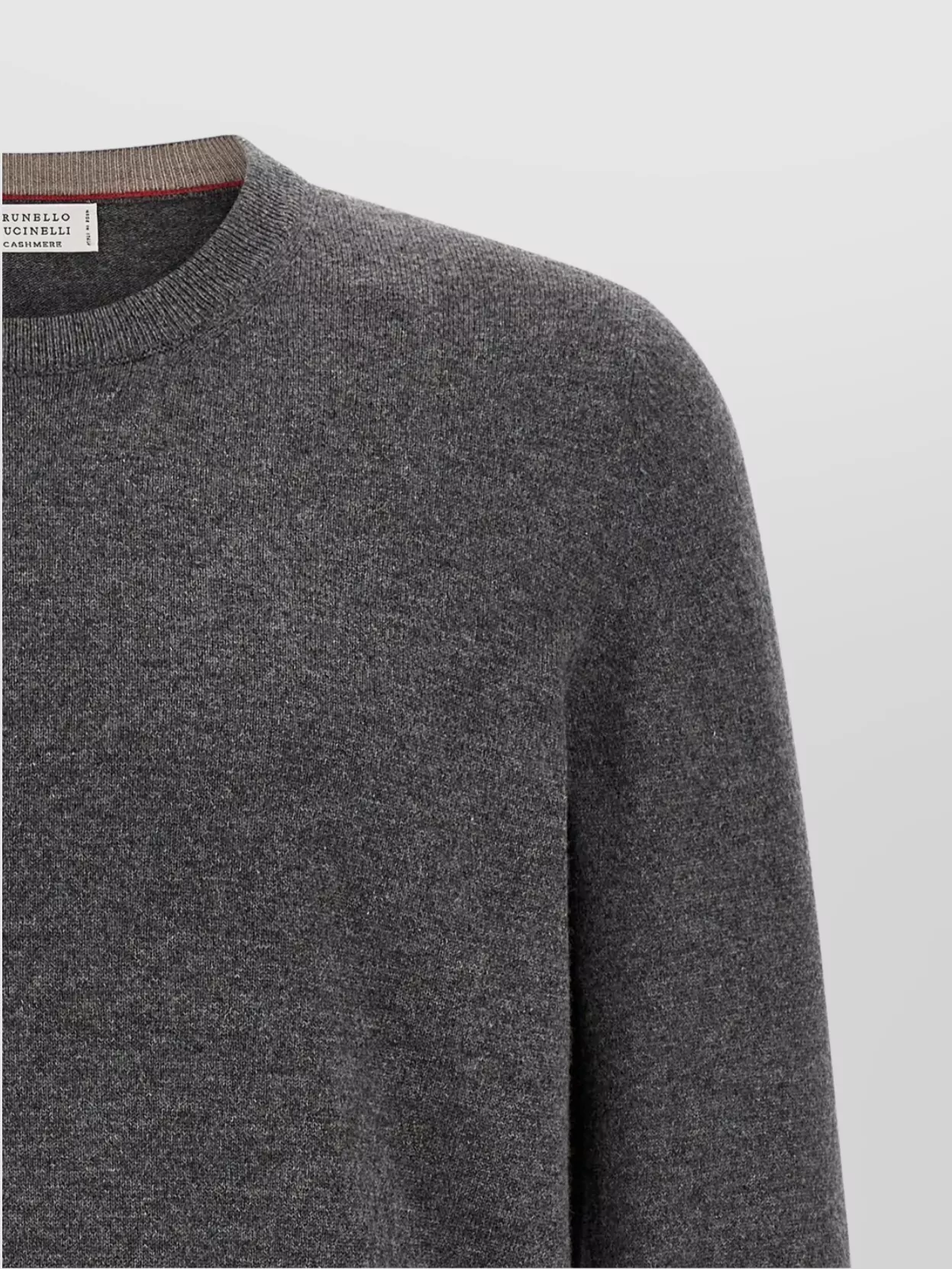 Brunello Cucinelli Cashmere Crew Neck Sweater With Ribbed Cuffs And Hem