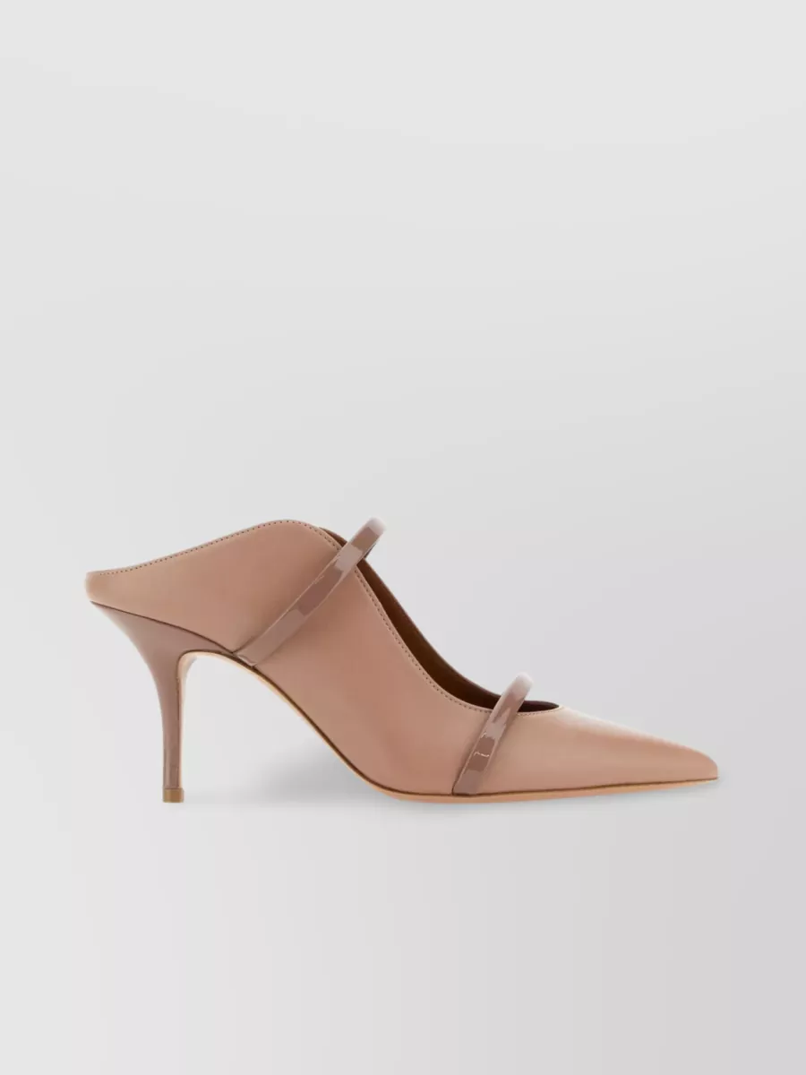 Shop Malone Souliers Nappa Leather Strappy Mules With Pointed Toe In Brown