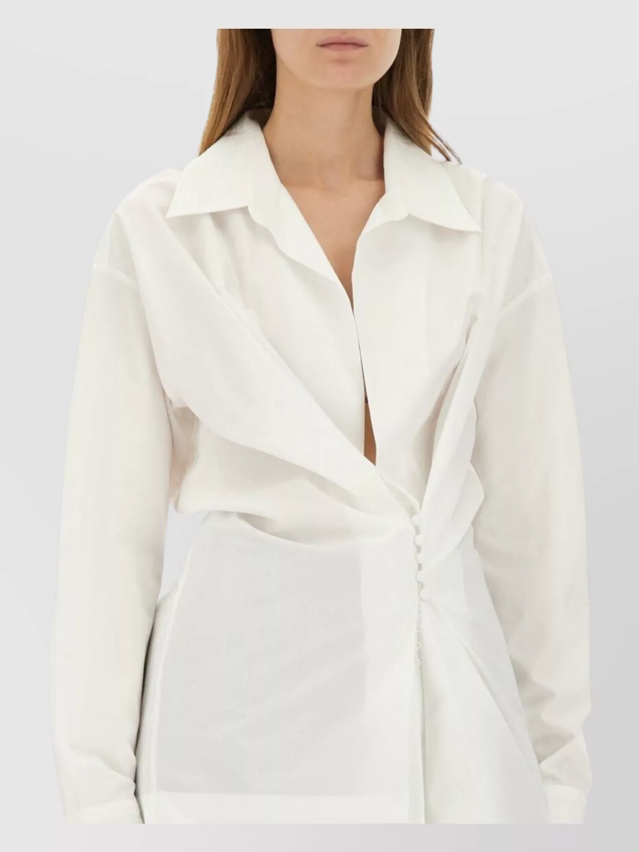 Dries Van Noten Long Sleeve Wrap Shirt With Button Design