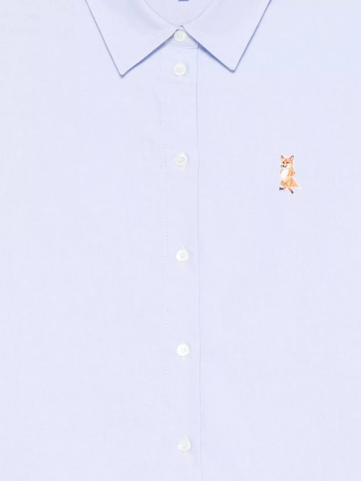 Maison Kitsuné Cotton Shirt With Long Sleeves And Structured Collar In White