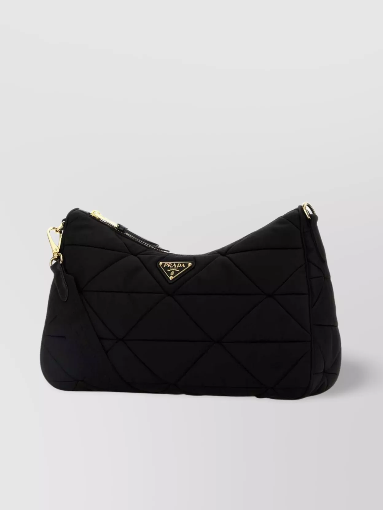 Prada Large Quilted Fabric Shoulder Bag With Adjustable Strap