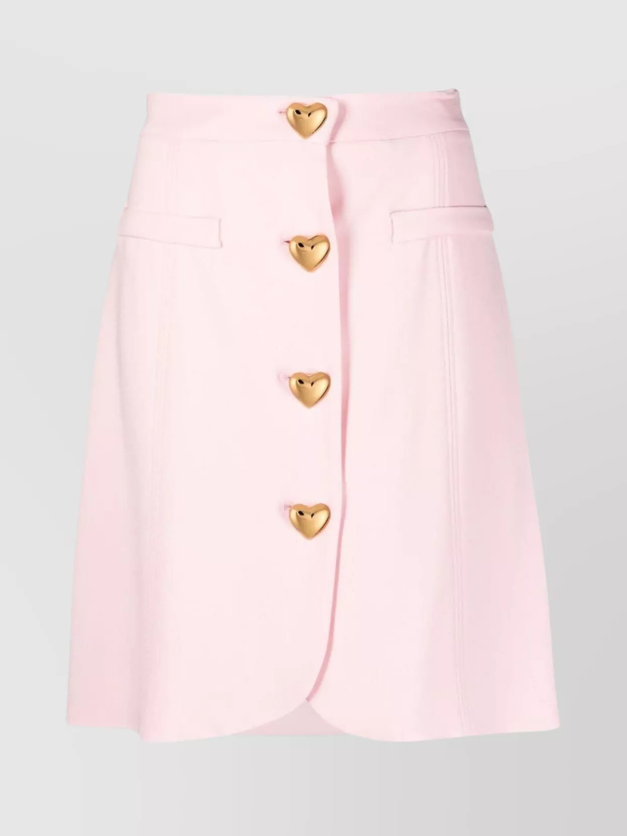 Moschino Heart-button High-waist Miniskirt In Pastel