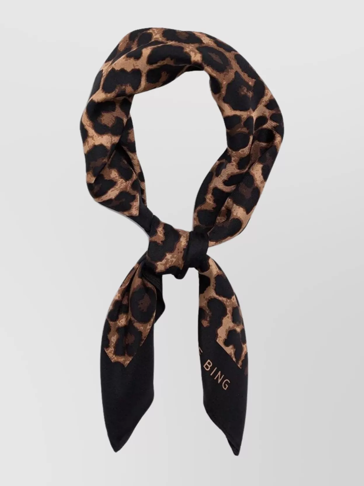 ANINE BING SILK LEOPARD PRINT SCARF SQUARE SHAPE