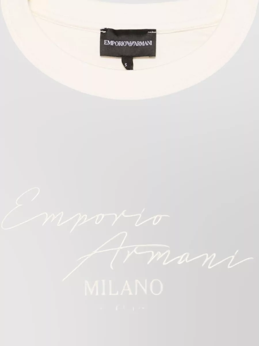 Emporio Armani Cotton Embroidered Crewneck Sweatshirt