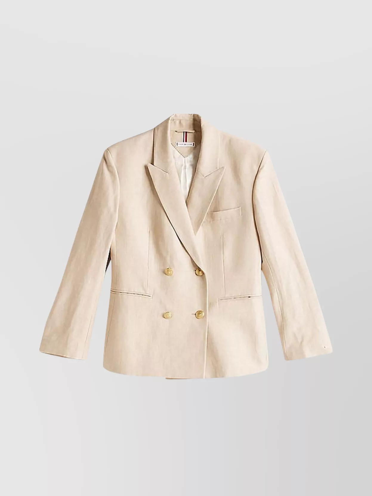 Tommy Hilfiger Slim Fit Linen Mix Blazer In Brown