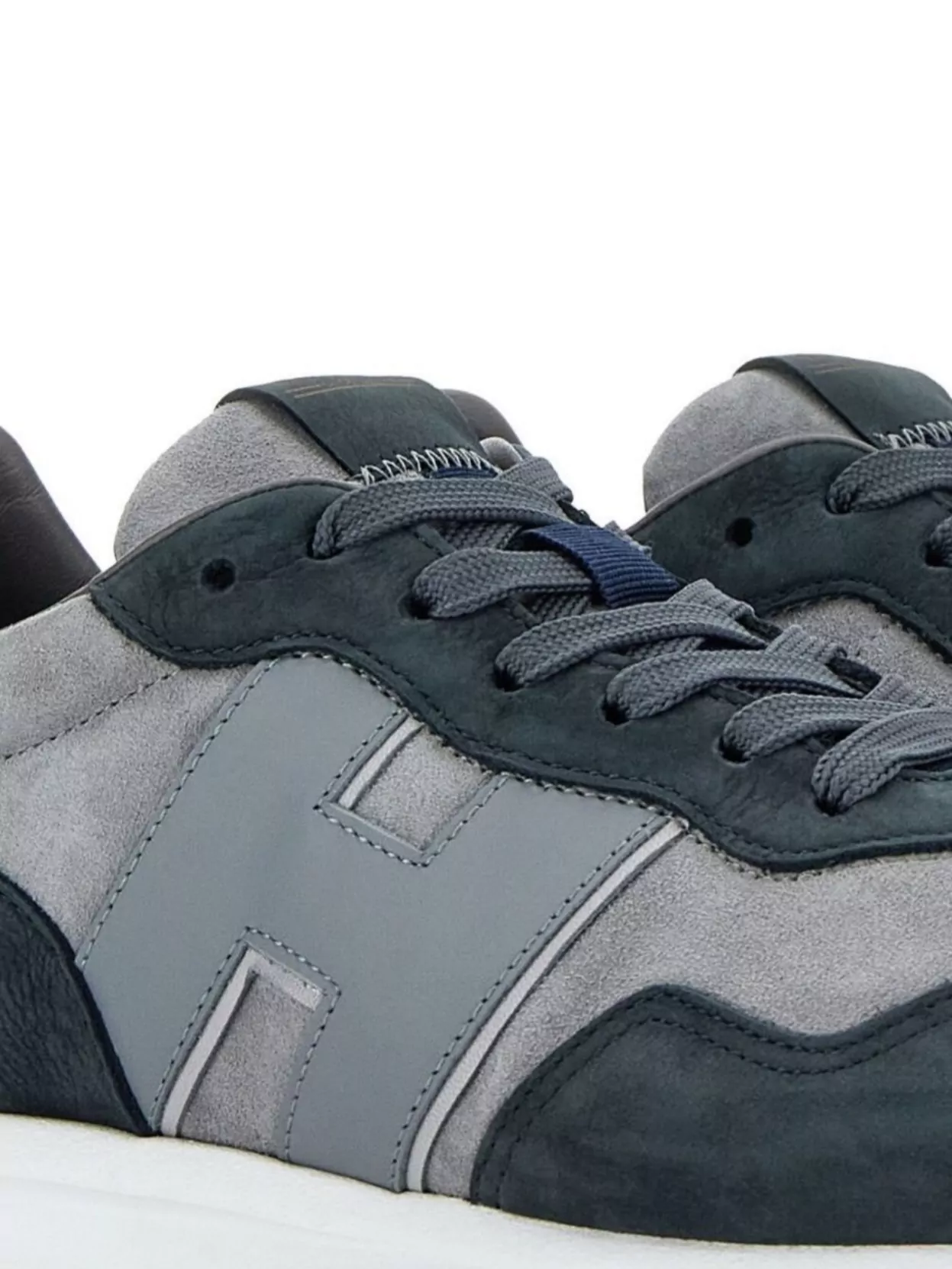 Hogan Leather Sneakers With Suede Panels And Panelled Design