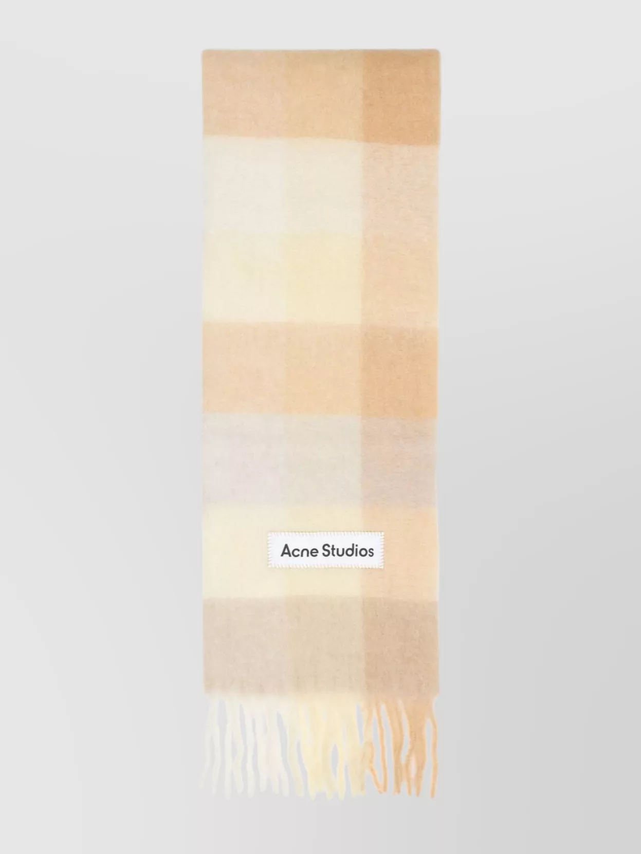 Acne Studios Alpaca Wool Blend Checkered Pattern Scarf