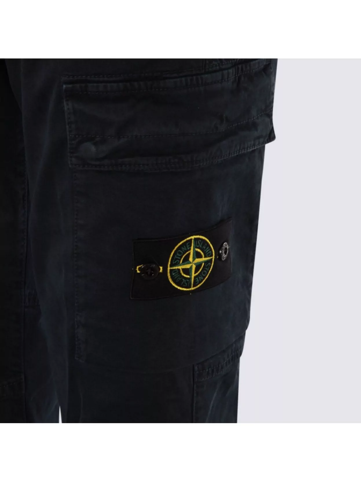 Stone Island Cargo Utility Trousers Elastic Waistband In Black