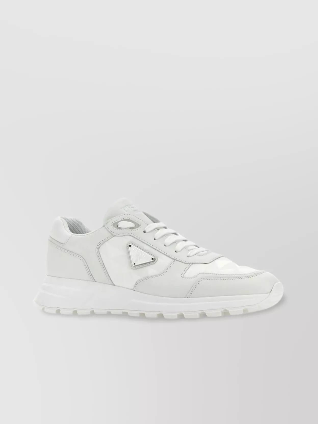 Shop Prada Low-top Re-nylon And Leather Sneakers