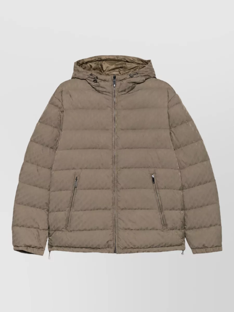Emporio Armani quilted hooded down puffer jacket