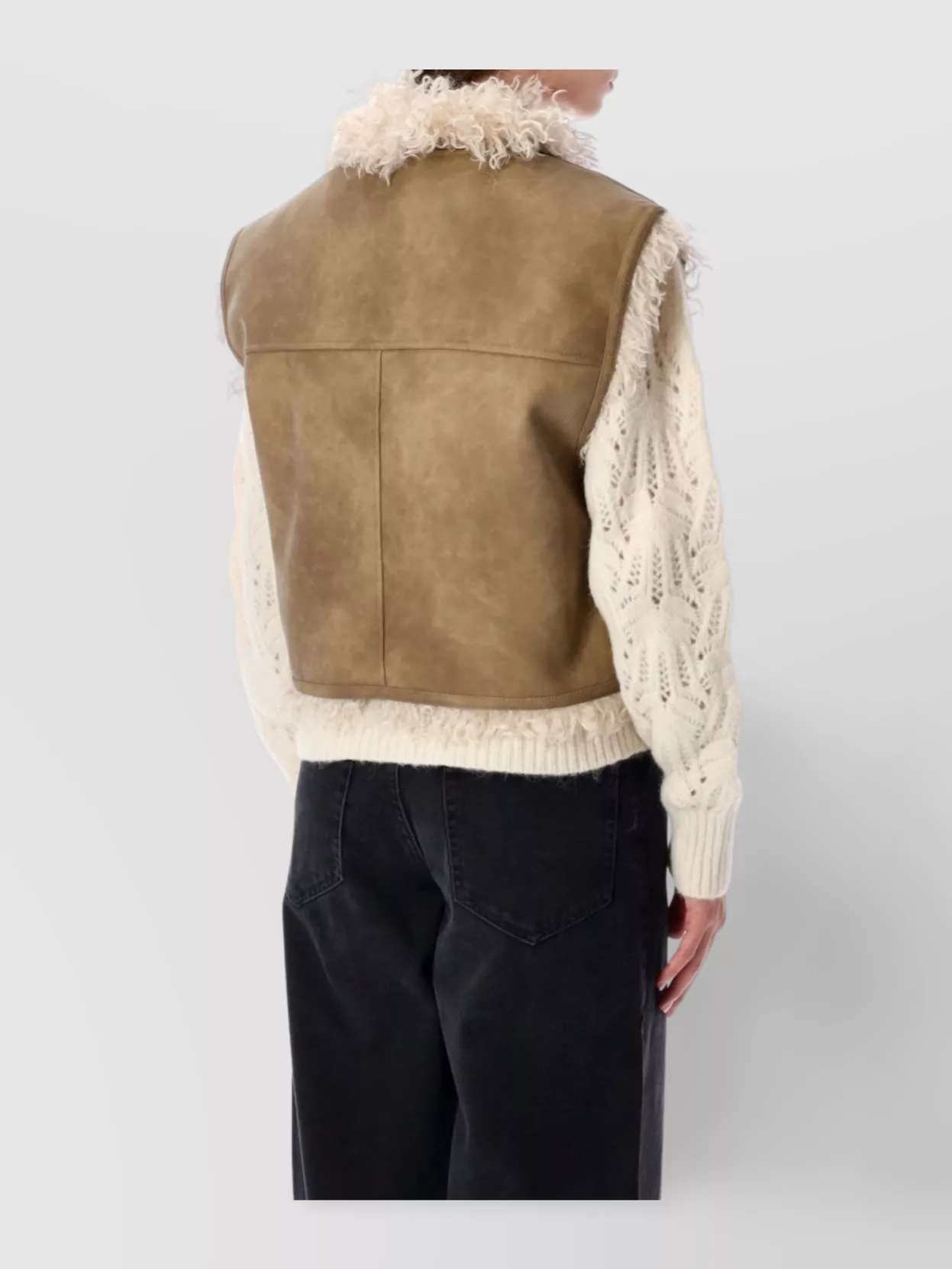 Isabel Marant Étoile Luxe Shearling Sleeveless Vest In Neutral