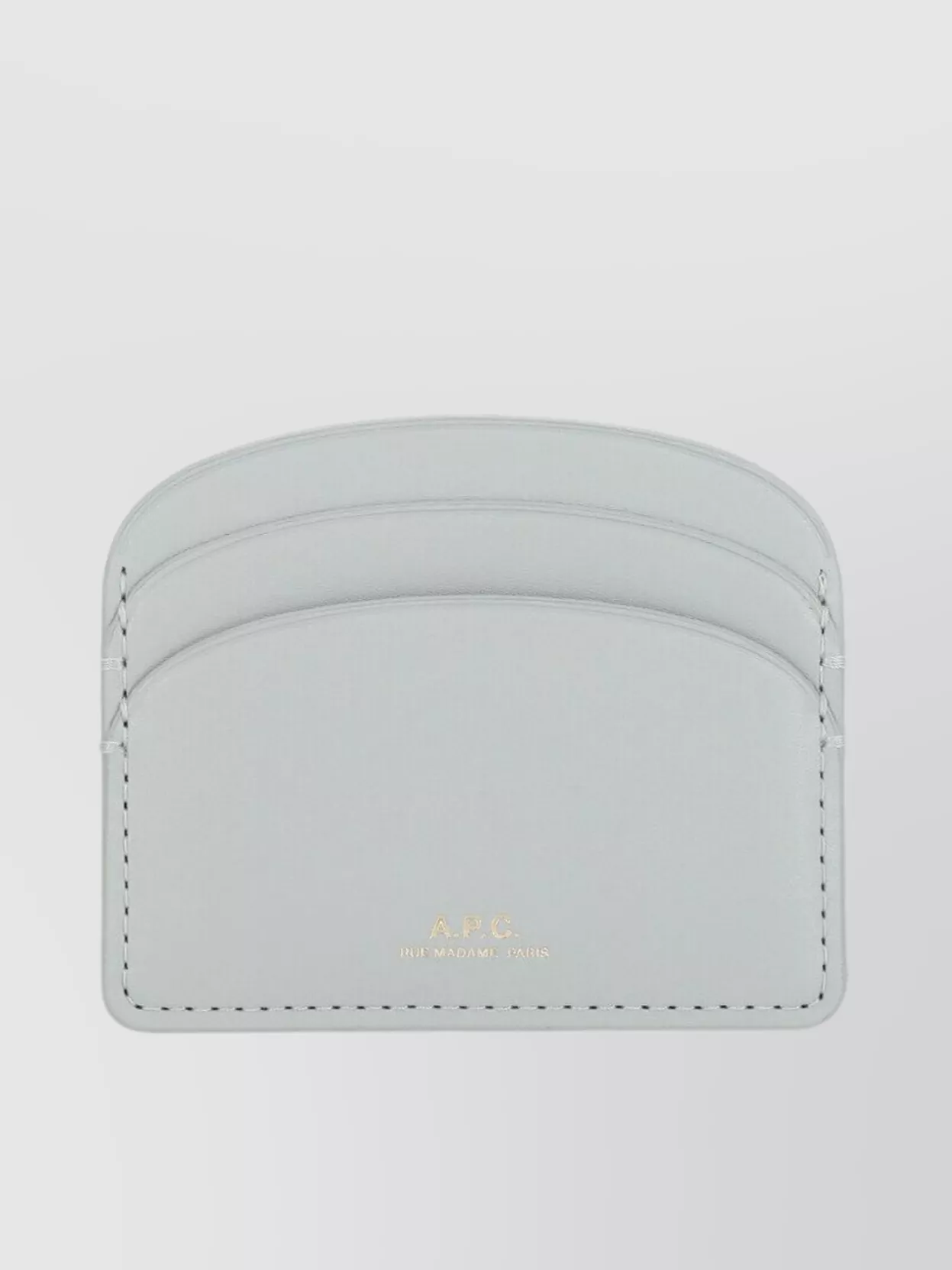 Apc Compact Leather Card Holder With Stitched Detailing In Neutral