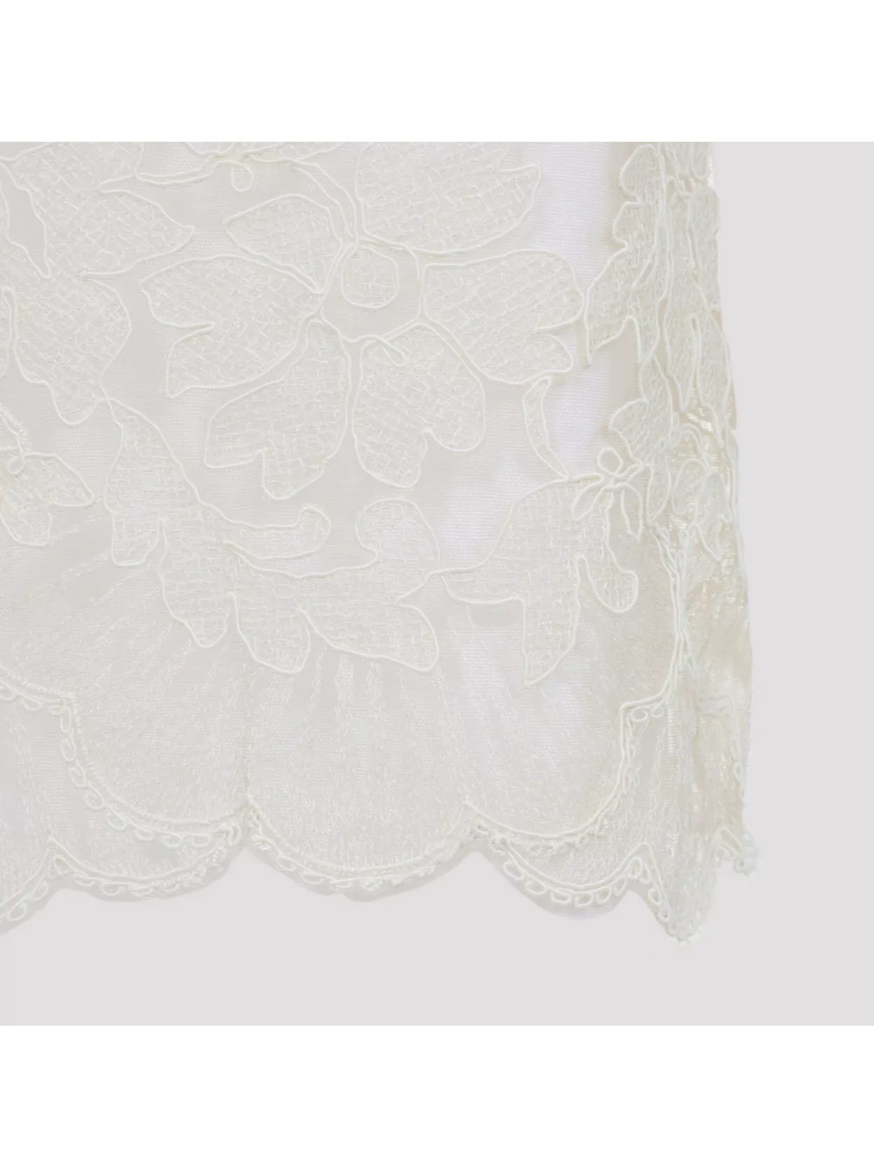 Ermanno Scervino Midi Skirt With Floral Lace Overlay In Brown