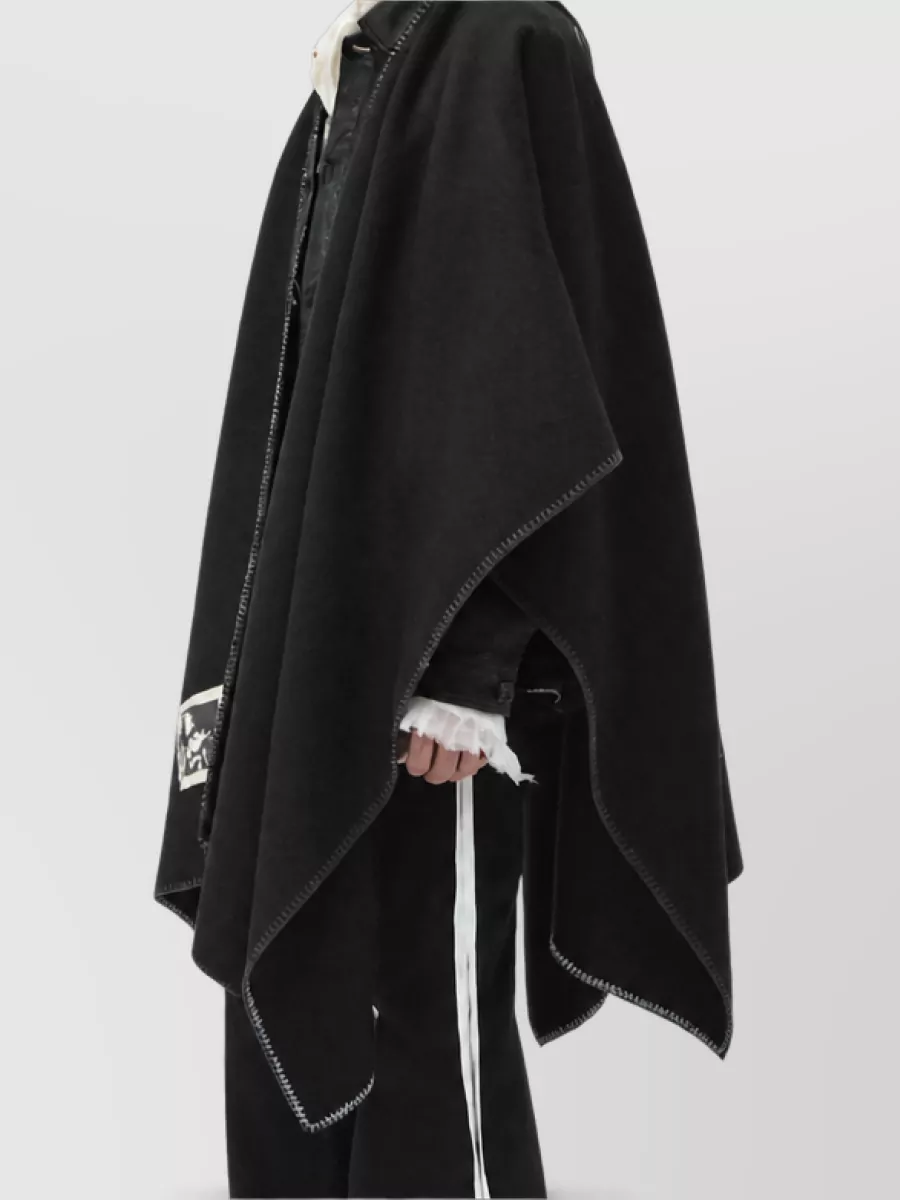 Ann Demeulemeester Wool Rectangular Cape