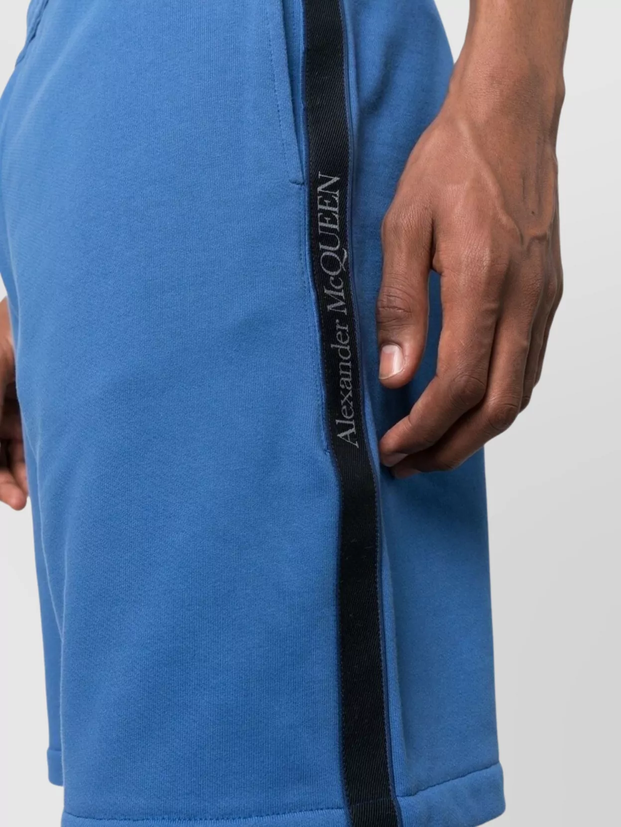 Alexander Mcqueen Cotton Logo Shorts With Side Stripe Detail