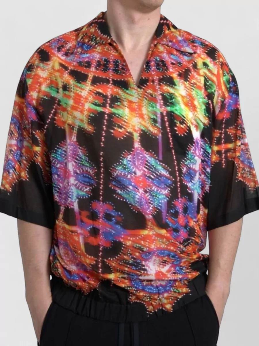 Dolce&Gabbana printed short-sleeve v-neck shirt