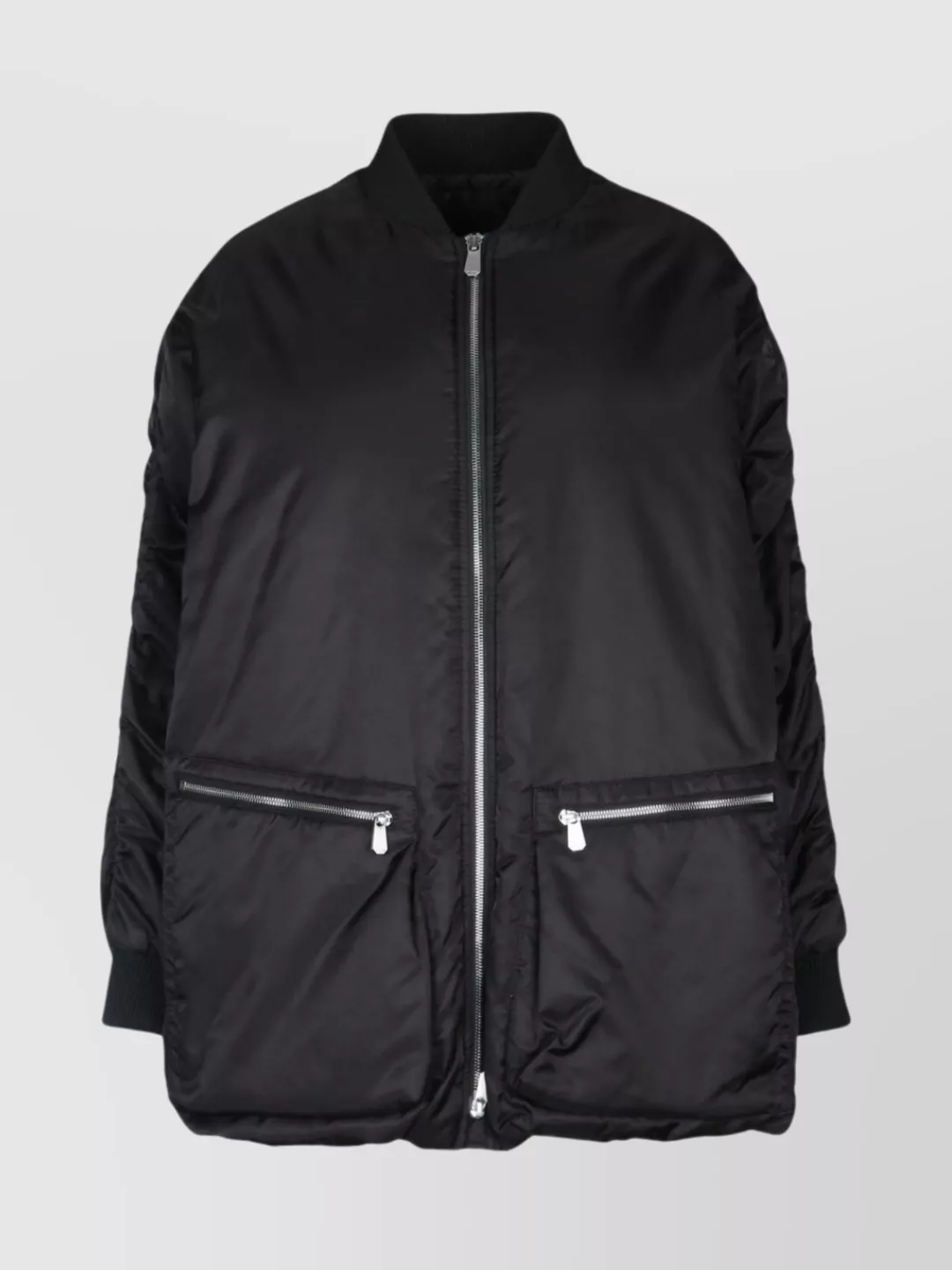 Pinko Jacket With Ribbed Cuffs And Side Pockets In Black