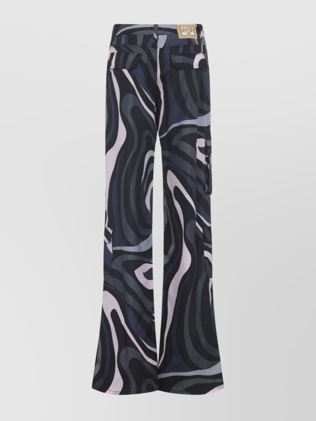Pucci Flared Trousers With Pockets And Loops In Blue