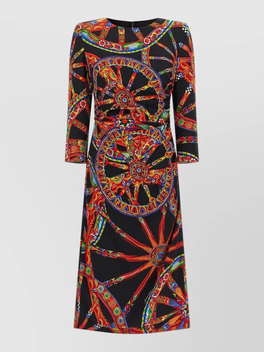 Dolce&Gabbana Silk printed draped midi dress