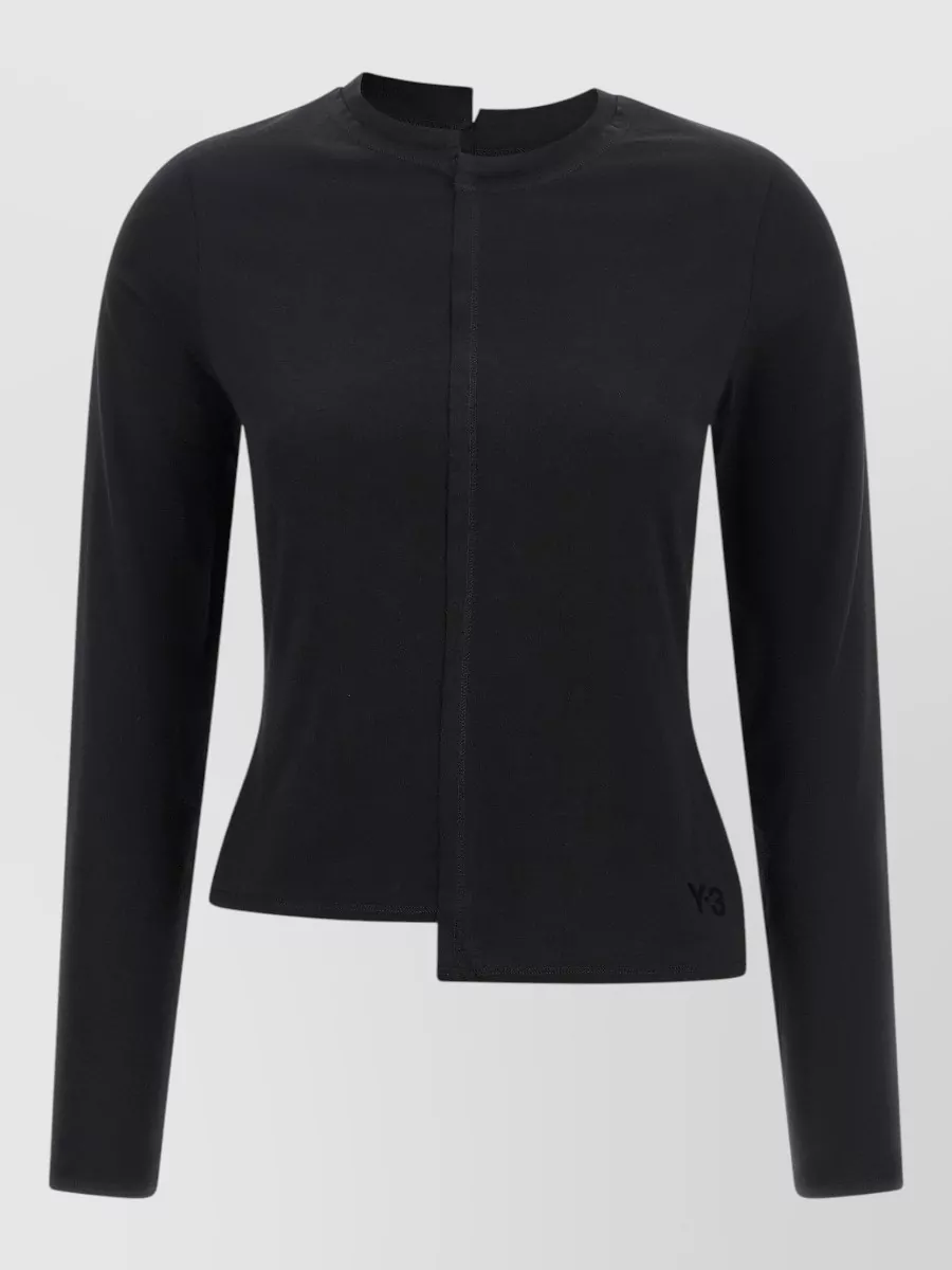 Y-3 cotton asymmetric long-sleeve t-shirt