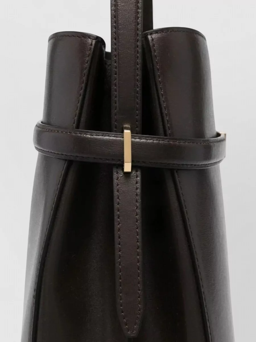 Totême Belt Detail Leather Bucket Shoulder Bag