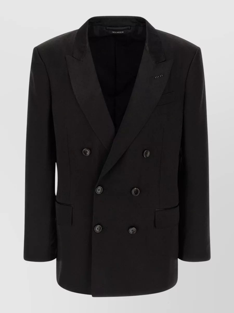 Tom Ford silk blend double-breasted polka-dot blazer